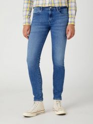 Wrangler Dżinsy "Raven" - Skinny fit - w kolorze niebieskim rozmiar: W42/L32. Niebieskie jeansy damskie Wrangler, z podwyższonym stanem. Za 131.74 zł.