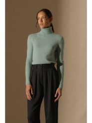 Perfect Cashmere Kaszmirowy golf "Ashley" w kolorze miętowym rozmiar: M. Niebieskie golfy damskie Perfect Cashmere, m, bez wzorów, z kaszmiru, bez ramiączek. Za 272.31 zł.