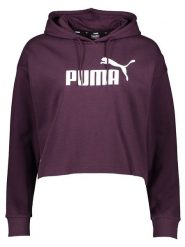 Puma Bluza "Essential Cropped" w kolorze fioletowym rozmiar: L. Różowe bluzy damskie Puma, l, bez wzorów, z kapturem. Za 118.56 zł.
