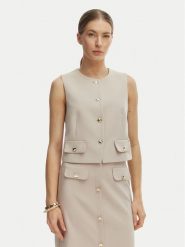 Rinascimento Kamizelka garniturowa CFC0128265003 Beżowy Slim Fit. Brązowe kamizelki damskie Rinascimento, xs, bez wzorów, z syntetyku, bez kaptura. Za 549.99 zł.