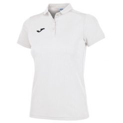 Koszulka polo do tenisa damska Joma Hobby. Białe bluzki damskie Joma, m, bez wzorów, sportowe, bez kołnierzyka, bez ramiączek. Za 101.99 zł.