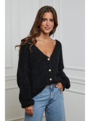 L'armoire de Suzette Kardigan w kolorze czarnym rozmiar: 38/40. Czarne kardigany damskie L'armoire de Suzette, l, bez wzorów, ze splotem. Za 148.96 zł.