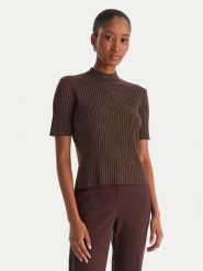 ACCESS FASHION Sweter 54-8046 Brązowy Slim Fit. Brązowe swetry klasyczne damskie ACCESS FASHION, m, z syntetyku, bez kołnierzyka. Za 289.99 zł.