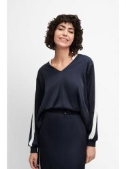 Cinque Bluzka ''Ciplousa'' w kolorze granatowym rozmiar: 36. Niebieskie bluzki damskie Cinque, bez wzorów, bez kołnierzyka, bez ramiączek. Za 159.95 zł.
