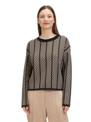 BETTY & CO Sweter w kolorze czarno-szarobrązowym rozmiar: 36. Brązowe swetry klasyczne damskie Betty & Co, z bawełny, bez kołnierzyka. Za 113.90 zł.