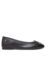 Tommy Hilfiger Baleriny Toe Cap Leather Ballerina FW0FW08759 Czarny. Czarne balerinki damskie Tommy Hilfiger, bez wzorów, ze skóry. Za 299.99 zł.