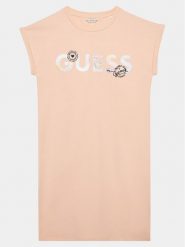 Marciano Guess Sukienka codzienna J4GK14 KAE23 Koralowy Regular Fit. Pomarańczowe sukienki dziewczęce Marciano Guess, z aplikacjami, z bawełny, bez ramiączek, proste. Za 189.99 zł.