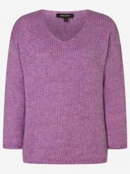 More & More Sweter w kolorze fioletowym rozmiar: 42. Różowe swetry klasyczne damskie More & More, ze splotem, bez kołnierzyka. Za 114.17 zł.