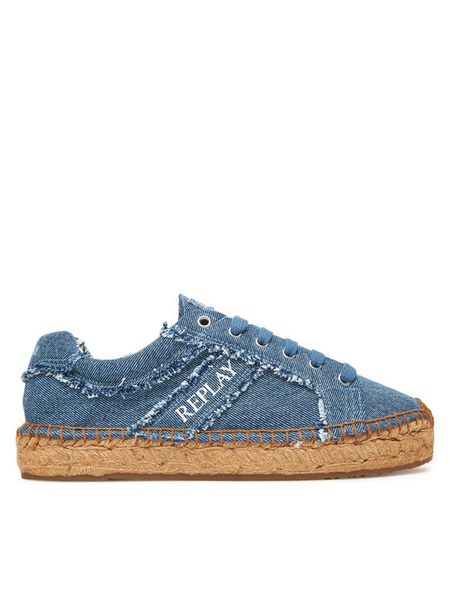 REPLAY Espadryle GWF22 .000.C0088T Niebieski. Niebieskie espadryle damskie Replay, bez wzorów, z materiału, bez obcasa. Za 449.99 zł.