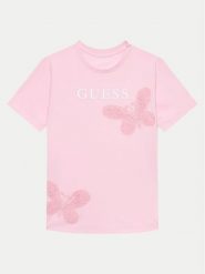 Guess T-Shirt J4GI20 K8HM4 Różowy Regular Fit. Czerwone koszulki i t-shirty dziewczęce Guess, z aplikacjami, z bawełny, bez kołnierzyka, bez ramiączek. Za 79.99 zł.