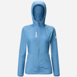 Kurtka softshell damska MILLET Parmelan Windbreaker Hoodie W. Fioletowe kurtki damskie Millet, s, z aplikacjami, z materiału, z kapturem. Za 399.00 zł.