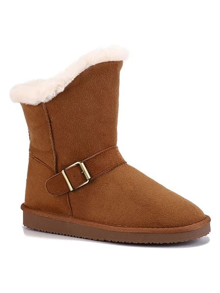 ISLAND BOOT Botki zimowe "Coral" w kolorze jasnobrązowym rozmiar: 39. Brązowe botki damskie Island Boot, na zimę, z materiału, bez obcasa, na platformie, bez zapięcia. Za 130.99 zł.