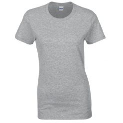 Damska Koszulka Z Grubej Bawełny. Szare bluzki damskie GILDAN, xl, bez wzorów, z bawełny, bez kołnierzyka, bez ramiączek. Za 34.99 zł.