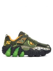 Skechers Sneakersy Skech-O-Saurus Lights 2.0 400121L OLV Khaki. Brązowe buty sportowe chłopięce Skechers, ze skóry, bez zapięcia. Za 229.99 zł.