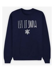 WOOOP Bluza "Let it Snow" w kolorze granatowym rozmiar: XS. Niebieskie bluzy damskie Wooop, xs, bez wzorów, z bawełny, bez kaptura. Za 70.24 zł.