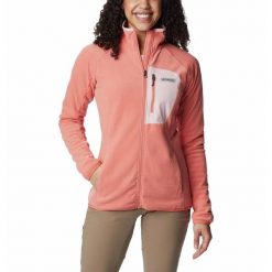 Bluza techniczna damska Columbia W Outdoor Tracks Full Zip. Czerwone bluzy damskie Columbia, s, bez wzorów, bez kaptura. Za 287.99 zł.