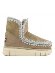 Mou Skórzane botki zimowe w kolorze beżowym rozmiar: 38. Brązowe botki damskie Mou, na zimę, ze skóry, bez obcasa, bez zapięcia. Za 717.99 zł.