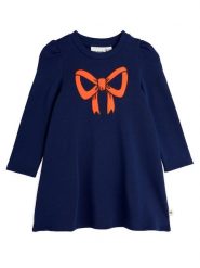 MINI RODINI Sukienka codzienna Bow 2515011360 Granatowy Regular Fit. Niebieskie sukienki dziewczęce Mini Rodini, bez wzorów, z bawełny, bez ramiączek, mini, proste. Za 179.99 zł.