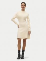 Vero Moda Sukienka dzianinowa Gold 10311379 Écru Regular Fit. Sukienki damskie Vero Moda, bez wzorów, z dzianiny, bez ramiączek. Za 179.99 zł.