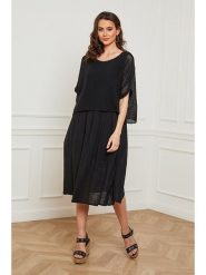 Fleur de Lin Lniana sukienka "Equanone" w kolorze czarnym rozmiar: M. Czarne sukienki damskie Fleur de Lin, bez wzorów, ze lnu, bez ramiączek. Za 242.13 zł.