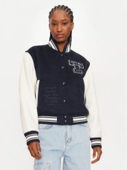 Tommy Jeans Kurtka bomber Letterman DW0DW18845 Granatowy Regular Fit. Niebieskie kurtki damskie Tommy Jeans, s, bez wzorów, z jeansu, bez kaptura. Za 759.99 zł.