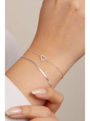 Heliophilia Srebrne bransoletki (2 szt.) rozmiar: onesize. Szare bransoletki damskie Heliophilia, srebrne. Za 113.36 zł.