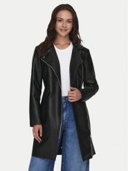 JDY Kurtka z imitacji skóry Yetta 15328148 Czarny Regular Fit. Czarne kurtki damskie JDY, m, bez wzorów, ze skóry, bez kaptura. Za 329.99 zł.