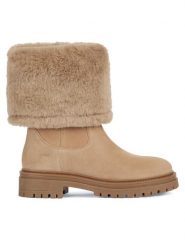 Geox Botki D Iridea D04HRM 022BH CS65A Brązowy. Brązowe botki damskie Geox, ze skóry, bez obcasa, na płaskiej podeszwie, bez zapięcia. Za 679.99 zł.