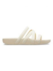 Crocs Klapki "Splash" w kolorze kremowym rozmiar: 34/35. Brązowe klapki damskie Crocs, bez wzorów, z otwartym noskiem, bez obcasa, bez zapięcia. Za 96.60 zł.