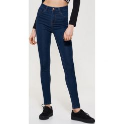 Jeansy high waist skinny - Granatowy. Niebieskie jeansy damskie House, z jeansu. Za 79.99 zł.