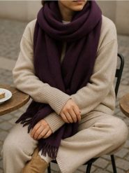 Chusta - bordowy. Czerwone chusty damskie Sinsay, bez wzorów. Za 15.99 zł.