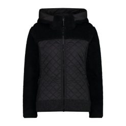 Kurtka z kapturem wooltech damska CMP Teddy Fur effect. Czarne kurtki damskie CMP, bez wzorów, z kapturem. W wyprzedaży za 616.30 zł.