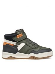 Geox Sneakersy J Perth Boy J367RF 0MEMS C3009 S Zielony ciemny. Zielone buty sportowe chłopięce Geox, ze skóry, bez zapięcia. Za 269.99 zł.