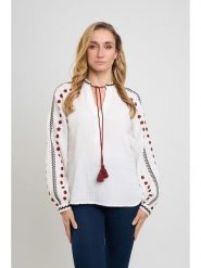 Marks & Spencer Bluzka w kolorze kremowym rozmiar: 44. Brązowe bluzki damskie Marks & Spencer, bez wzorów, z bawełny, bez kołnierzyka, bez ramiączek. Za 61.46 zł.