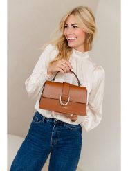 Lia Biassoni Skórzana torebka w kolorze jasnobrązowym - 25 x 16 x 8 cm rozmiar: onesize. Brązowe torebki klasyczne damskie Lia Biassoni, z materiału, przez ramię, bez dodatków. Za 282.99 zł.