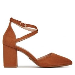 Czółenka DeeZee. Brązowe czółenka damskie DeeZee, bez wzorów, bez obcasa. Za 139.99 zł.