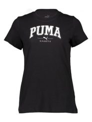 Puma Koszulka "Squad" w kolorze czarnym rozmiar: L. Czarne bluzki damskie Puma, l, bez wzorów, z bawełny, bez kołnierzyka, bez ramiączek. Za 83.42 zł.