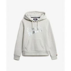 Bluza damska z kapturem Superdry Super Athletics. Szare bluzy damskie Superdry, l, bez wzorów, z kapturem. Za 342.70 zł.