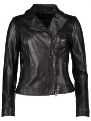 Bugatti Skórzana kurtka w kolorze czarnym rozmiar: 42. Czarne kurtki damskie Bugatti, bez wzorów, ze skóry, bez kaptura. Za 832.64 zł.