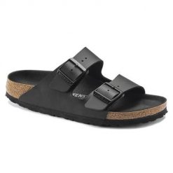 Klapki unisex Birkenstock Arizona Birkoflor. Czarne klapki damskie Birkenstock, bez wzorów, z materiału, bez obcasa, bez zapięcia. Za 389.00 zł.