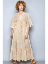 H.H.G. Sukienka w kolorze beżowym rozmiar: S. Brązowe sukienki damskie H.H.G., bez wzorów, z bawełny, bez ramiączek. Za 110.04 zł.