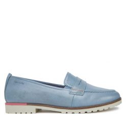Mokasyny Tamaris. Niebieskie mokasyny damskie Tamaris, bez obcasa. Za 219.99 zł.