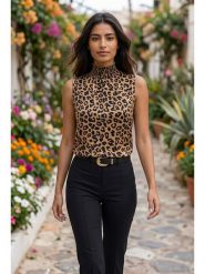 SOULSHAE Bluzka w kolorze beżowym rozmiar: XXL/3XL. Brązowe bluzki damskie SOULSHAE, xl, bez wzorów, bez kołnierzyka, bez ramiączek. Za 87.45 zł.