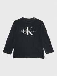 Calvin Klein Jeans Bluzka Monogram IN0IN00005 Czarny Regular Fit. Czarne bluzki i koszule dziewczęce Calvin Klein Jeans, bez wzorów, z bawełny, bez kołnierzyka, bez ramiączek. Za 129.99 zł.