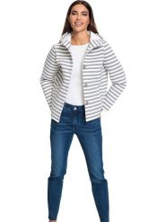 Heine Bluza w kolorze biało-szarym rozmiar: 42. Białe bluzy damskie Heine, bez wzorów, bez kaptura. Za 78.28 zł.