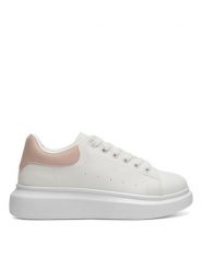 DeeZee Sneakersy WFA2910-1 Biały. Białe obuwie sportowe damskie DeeZee, ze skóry, bez zapięcia. Za 94.99 zł.