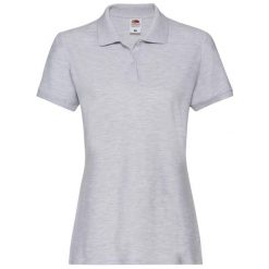 Damska Koszulka Polo Premium Heather. Szare koszulki sportowe damskie Fruit of the Loom, s, bez wzorów, bez ramiączek. Za 80.99 zł.