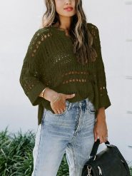 Milan Kiss Sweter w kolorze khaki rozmiar: L. Brązowe swetry klasyczne damskie Milan Kiss, l, bez kołnierzyka. Za 87.81 zł.