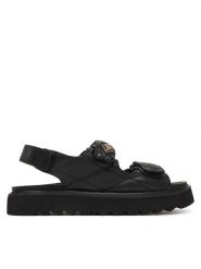 REPLAY Sandały GWF5D .000.C0010S Czarny. Czarne sandały damskie Replay, bez wzorów, ze skóry, bez obcasa, na płaskiej podeszwie, bez zapięcia. Za 349.99 zł.