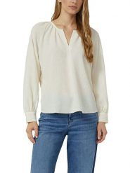 S.Oliver Bluzka w kolorze kremowym rozmiar: 42. Brązowe bluzki damskie S.Oliver, s, bez wzorów, bez kołnierzyka, bez ramiączek. Za 86.99 zł.